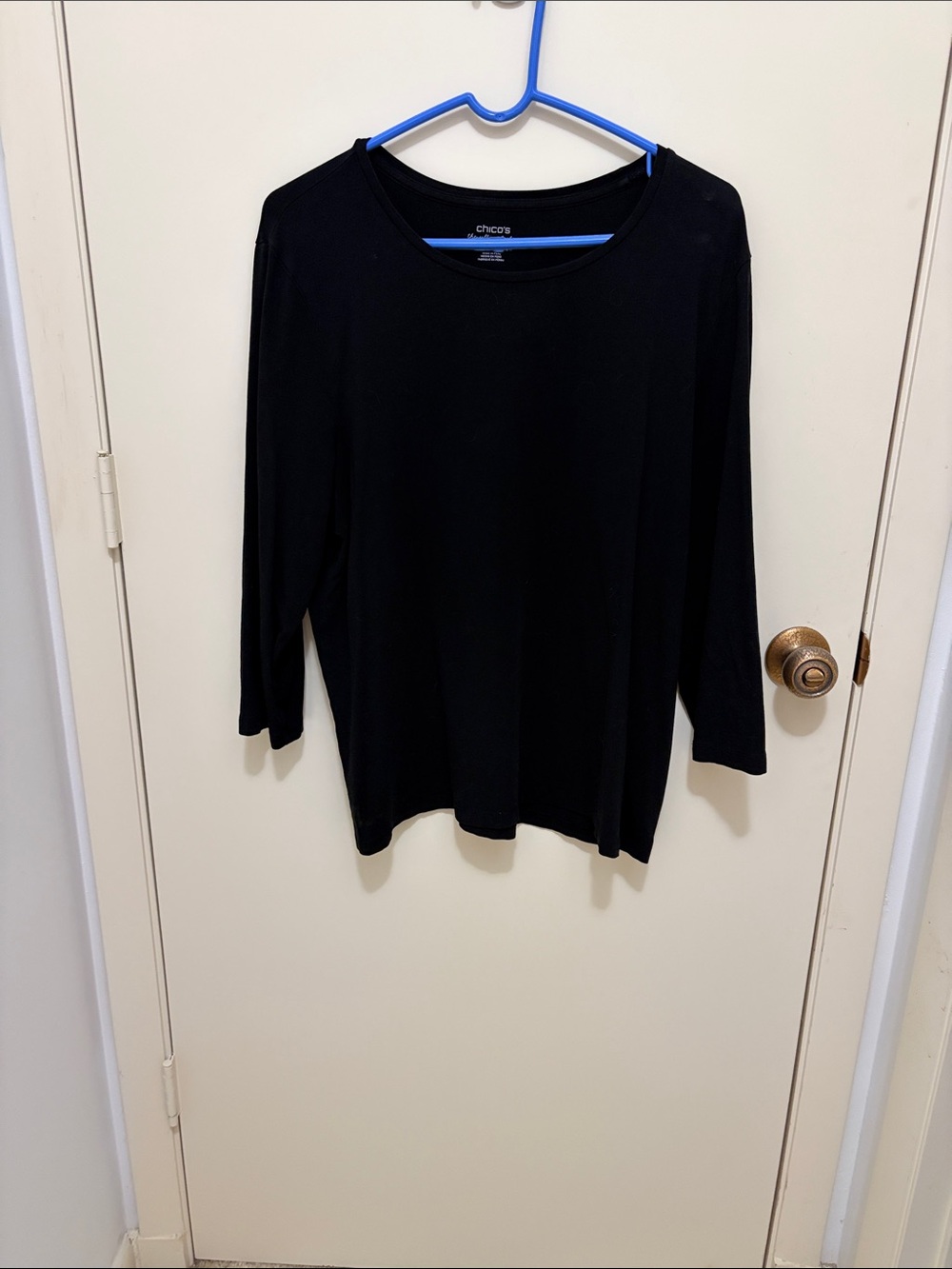 Two Chico's Black Long Sleeve The Ultimate Tee. Price shown is for both.